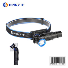 Brinyte HL18 1600 Lumens Rechargeable Headlamp with Magnetic charging cable