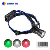 Brinyte HL28 450 Lumens White/Green/Red/IR Rechargeable Zoomable Hunting Headlamp Ultra-long Battery Life