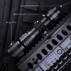Brinyte PT16-T 2000 Lumens Tactical Light Kit with Remote Switch and Mount