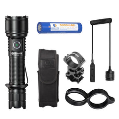 Brinyte PT16A 3000Lumens Full Kit Tactical Light Remote Switch, Holster, Tactical Ring & Mount